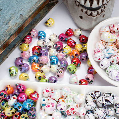 10pcs Colorful Skull Beads