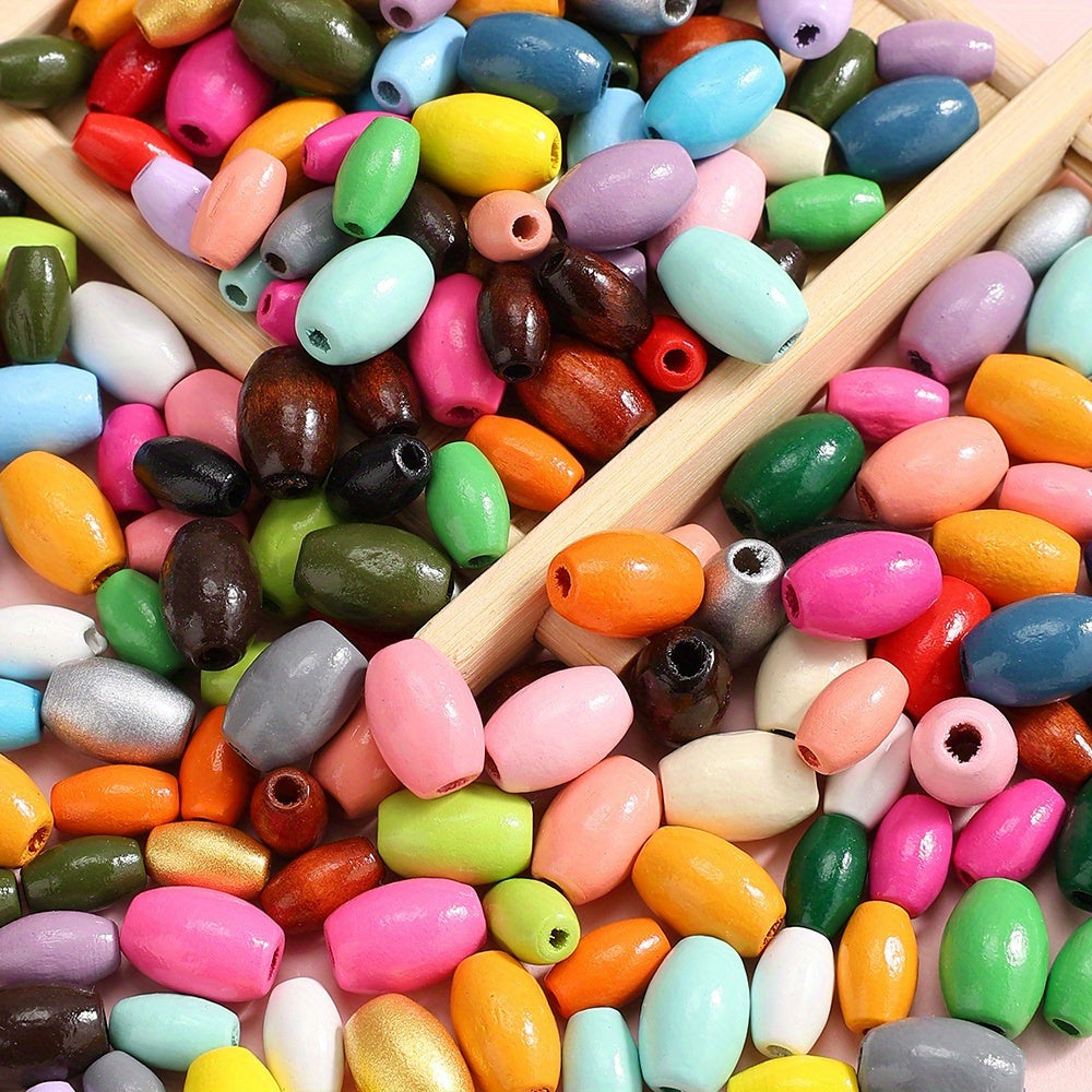 Oval Wooden Beads Set