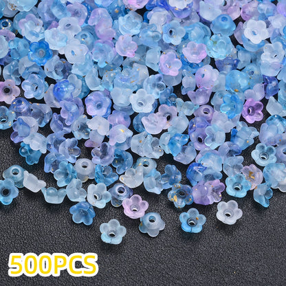 500pcs 3x6mm Lily of the Valley Acrylic Flower Cap Beads