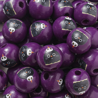 16mm Halloween Wooden Beads