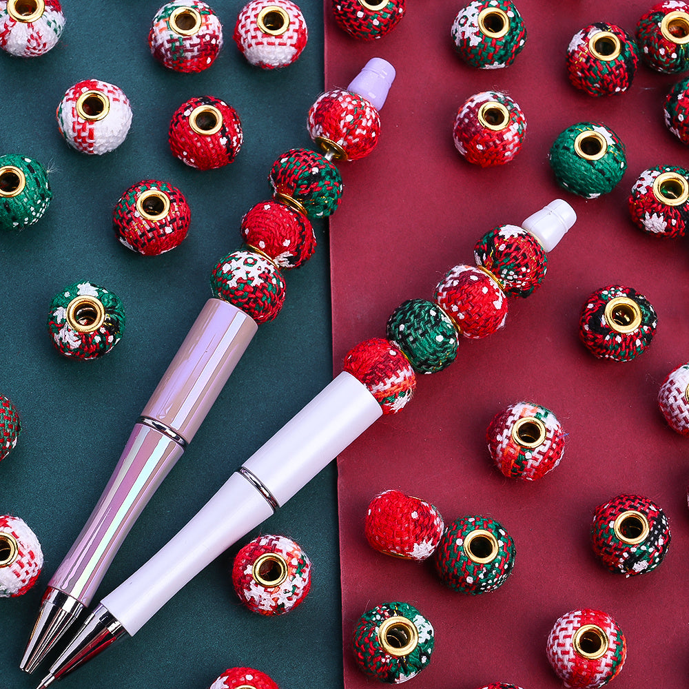 Christmas Plaid Cloth Beads