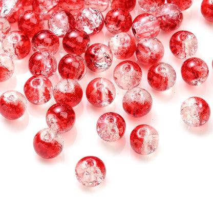 Gradient Crackle Glass Spacer Beads