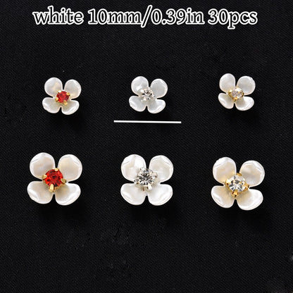 30pcs Flatback Petal Rhinestone Flower Beads