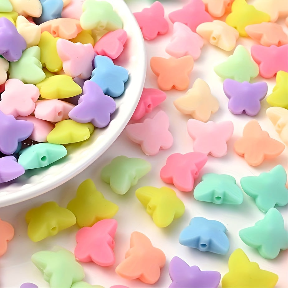 30pcs Colorful Acrylic Butterfly Beads