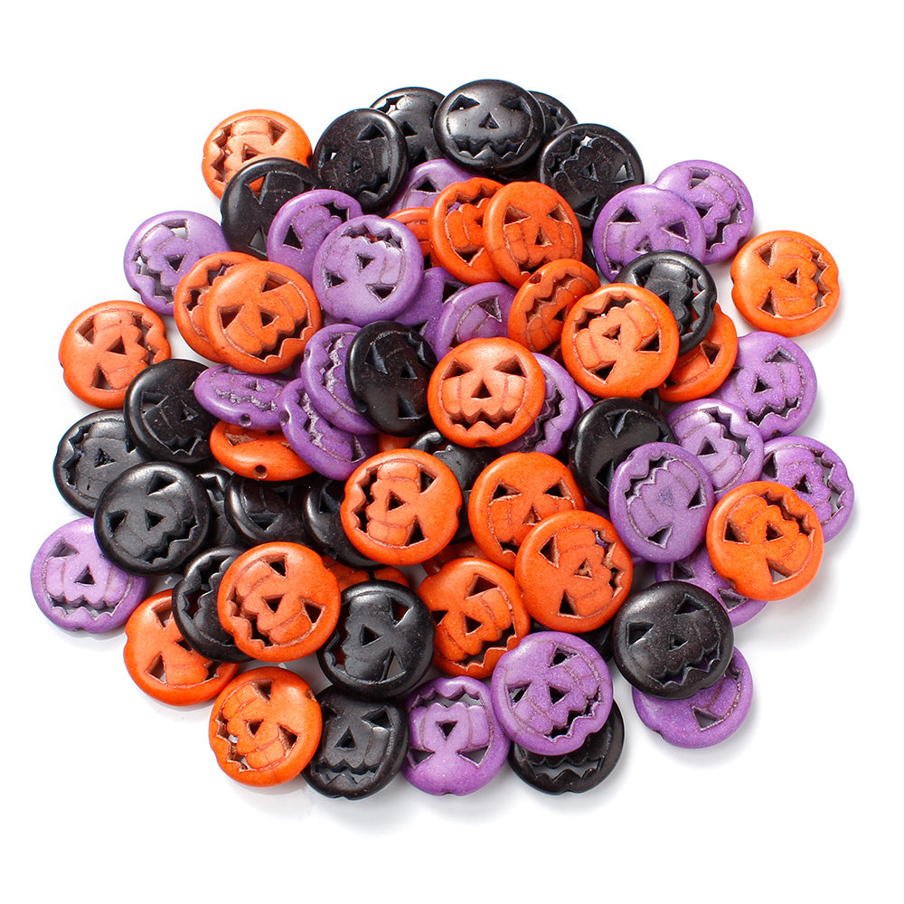 Halloween Turquoise Skull &amp; Pumpkin Beads