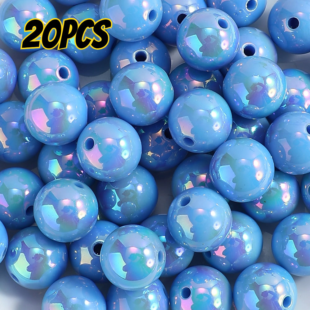 20pcs/set 16mm Shiny AB Color Round Acrylic Focal Beads