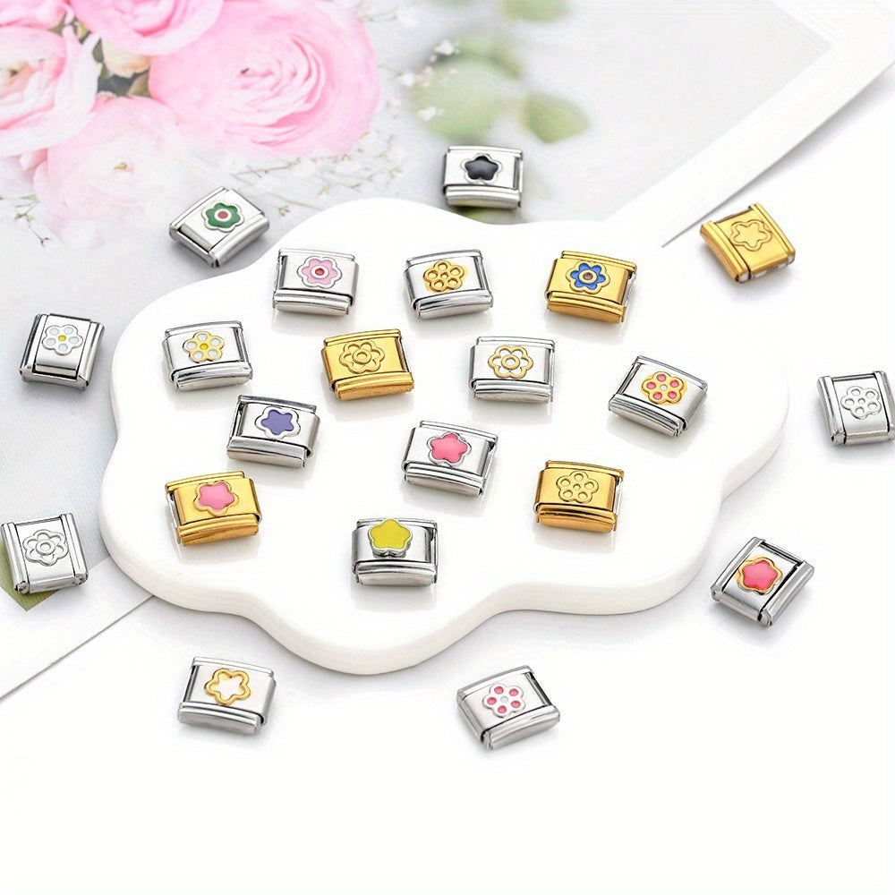 1pc 9x10mm Stainless Steel Petal Module Charm Bead