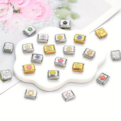 1pc 9x10mm Stainless Steel Petal Module Charm Bead