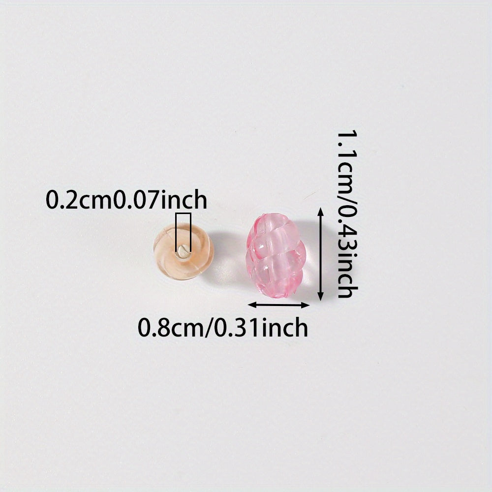 Transparent Mixed Color Twisted Oval Acrylic Beads