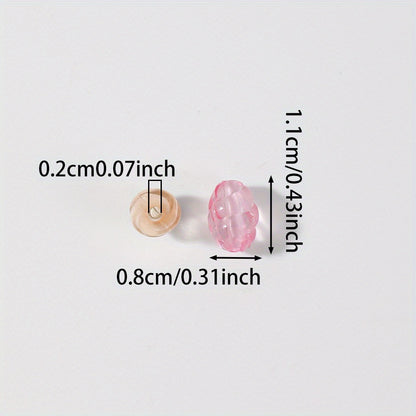 Transparent Mixed Color Twisted Oval Acrylic Beads