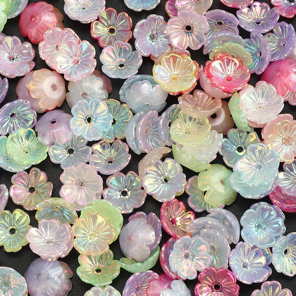 8/11mm Five Petal Acrylic Flower Beads