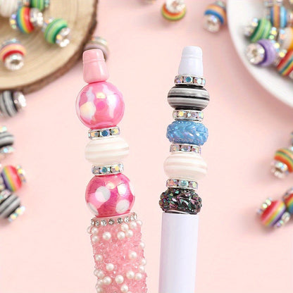 Rainbow Rhinestone Resin Wheel Spacer Beads