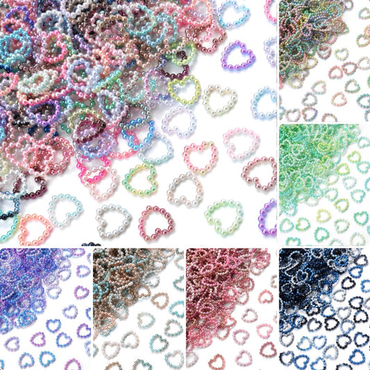 100pcs Colorful Heart-Shaped Acrylic Beads