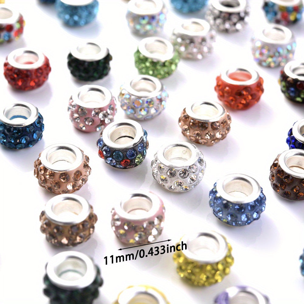 Rhinestone Wheel Large Hole Beads