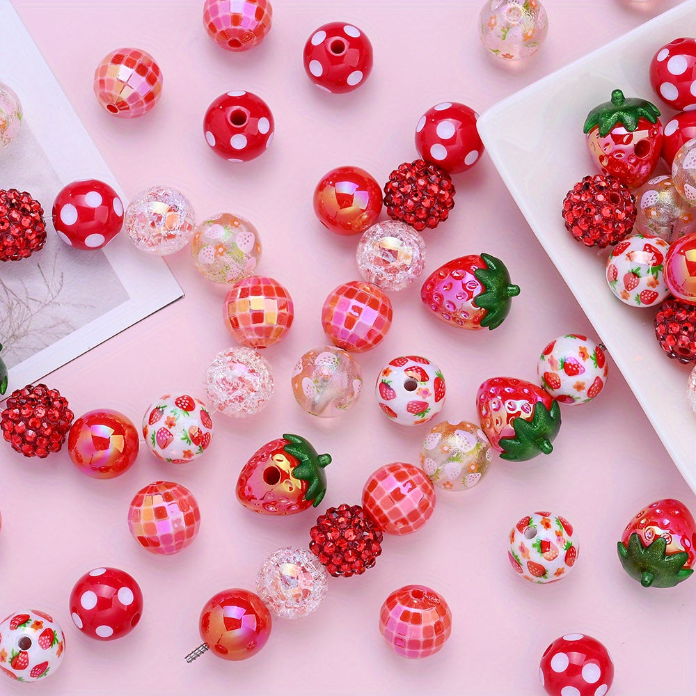 16mm Strawberry Resin Spacer Beads