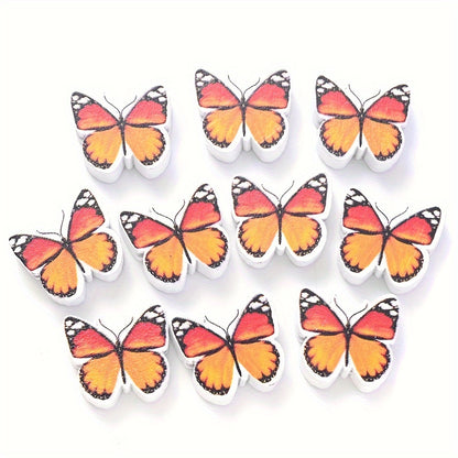Yellow Series Bee Painted Wooden Round Beads