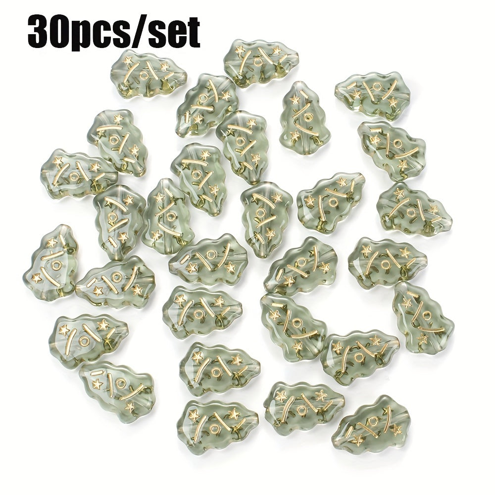 30pcs/set Shiny Christmas Tree Acrylic Beads