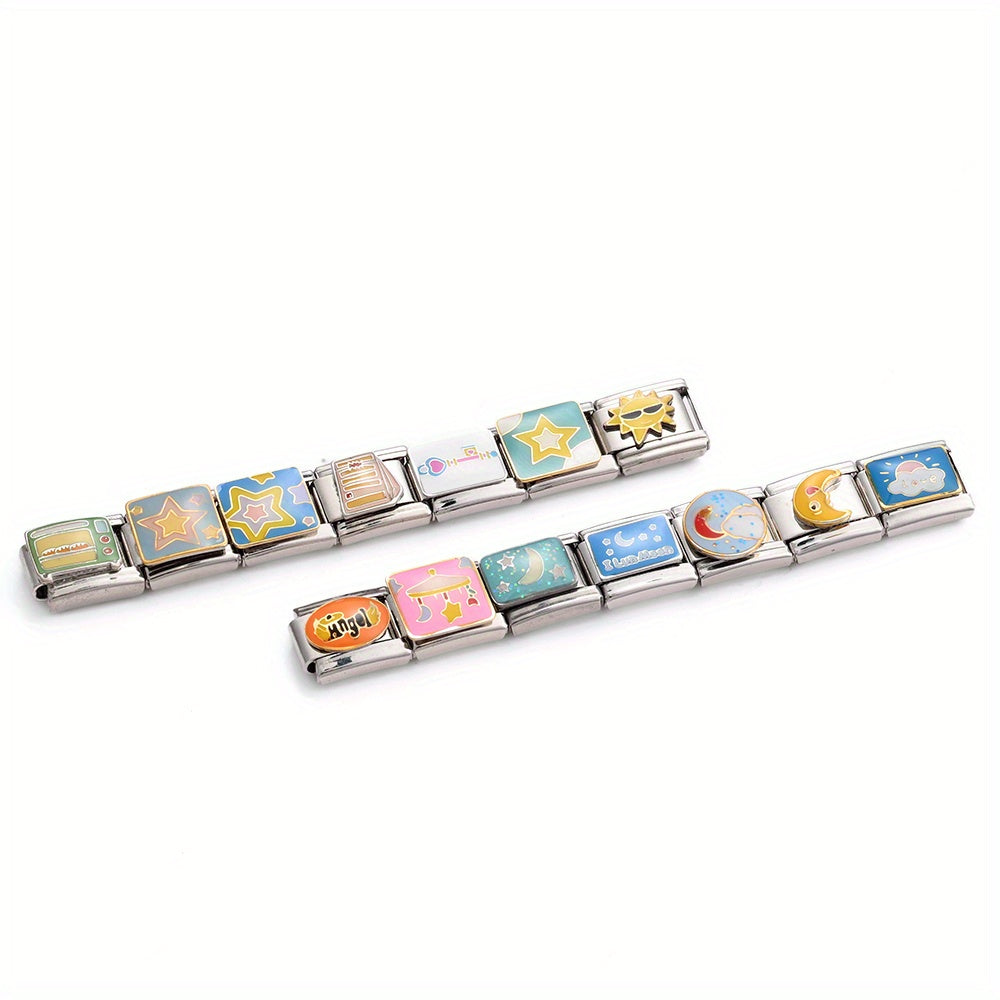 1pc Sun Star Moon Dark Cloud Television Charm Bead
