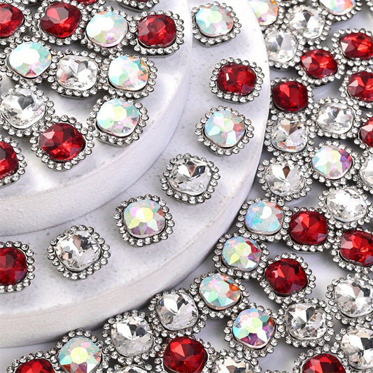 10pcs Square Rhinestone Flatback Decorative Beads