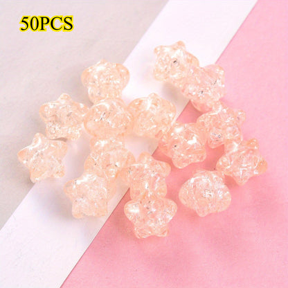 50pcs 11mm Crackle Star Acrylic Beads