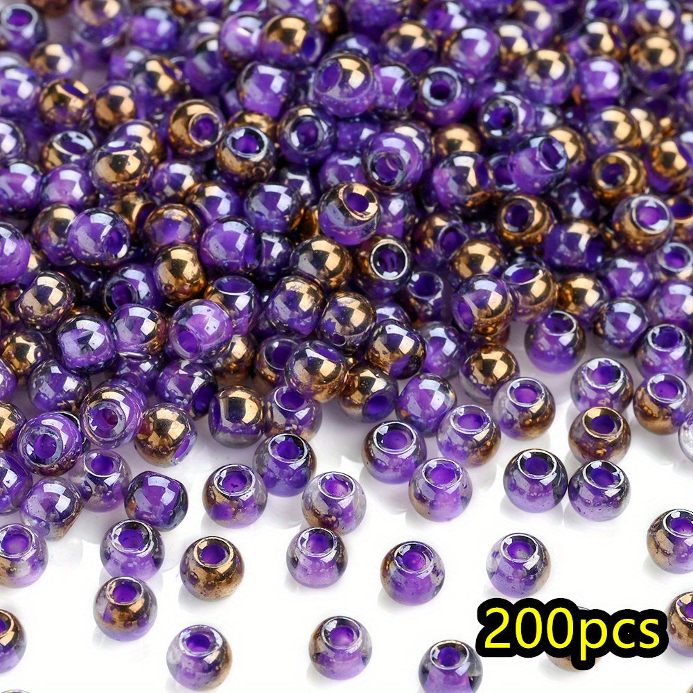 Rainbow Stripe Resin Round Spacer Beads