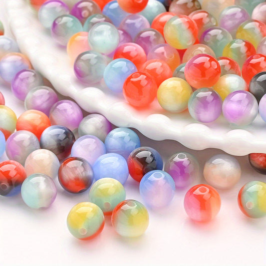 20pcs 10mm Fantasy Color Large Hole Round Beads