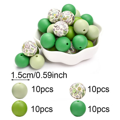 Rainbow Floral Silicone Beads Set