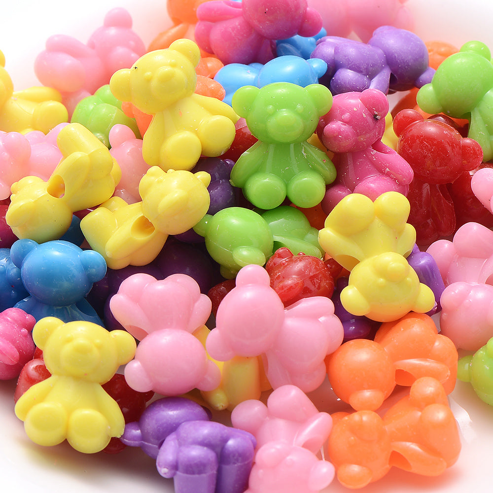 iYOE 30-Piece Mix Cute Bear Acrylic Spacer Beads