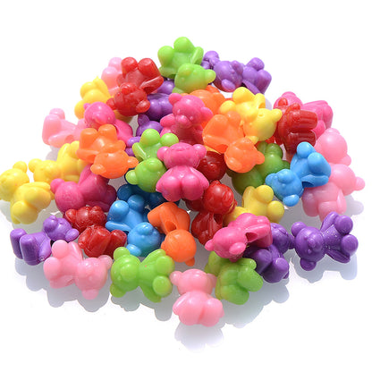 iYOE 30-Piece Mix Cute Bear Acrylic Spacer Beads