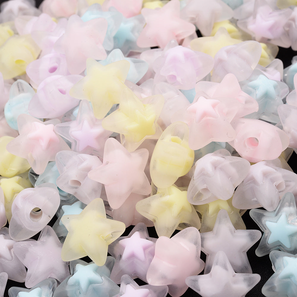 Double Layer Star Matte Acrylic Beads