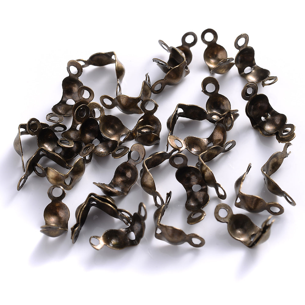 100pcs Mixed End Crimp Beads & Jewelry Clasps Set