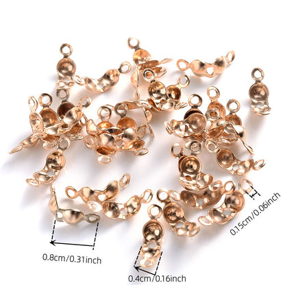 100pcs Mixed End Crimp Beads & Jewelry Clasps Set