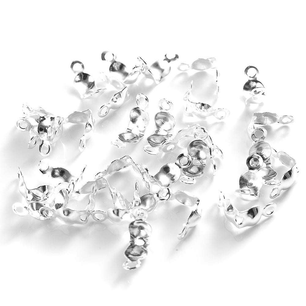 100pcs Mixed End Crimp Beads & Jewelry Clasps Set