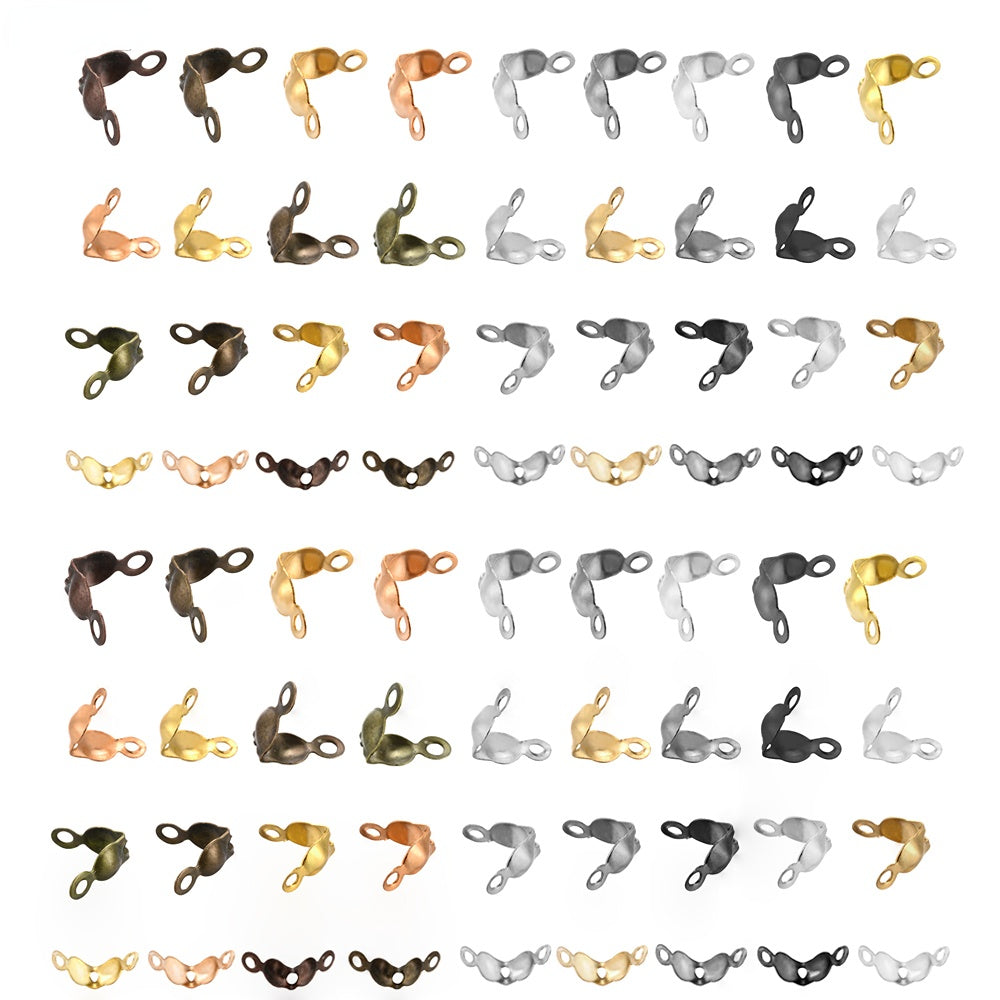 100pcs Mixed End Crimp Beads & Jewelry Clasps Set