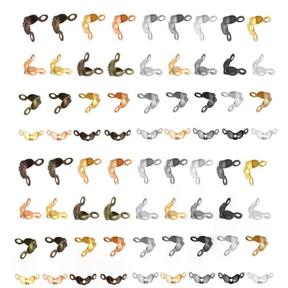 100pcs Mixed End Crimp Beads & Jewelry Clasps Set