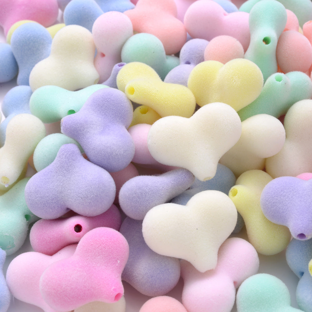 10pcs Macaron Mix Color Acrylic Heart Beads