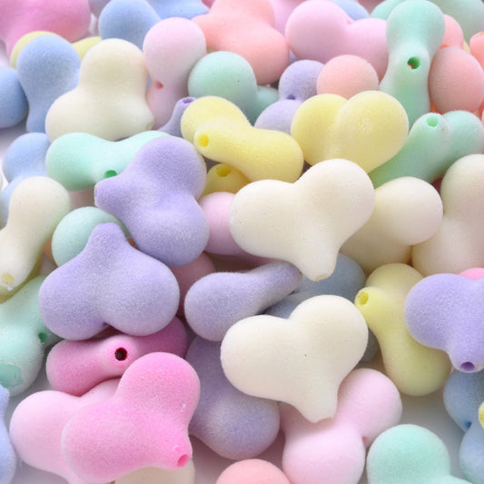 10pcs Macaron Mix Color Acrylic Heart Beads