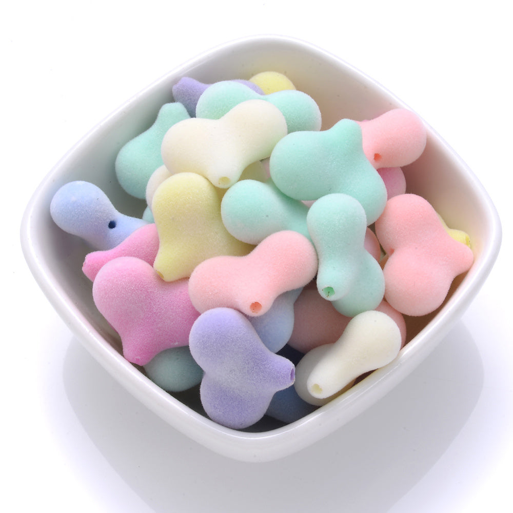 10pcs Macaron Mix Color Acrylic Heart Beads
