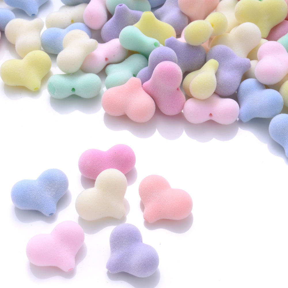 10pcs Macaron Mix Color Acrylic Heart Beads