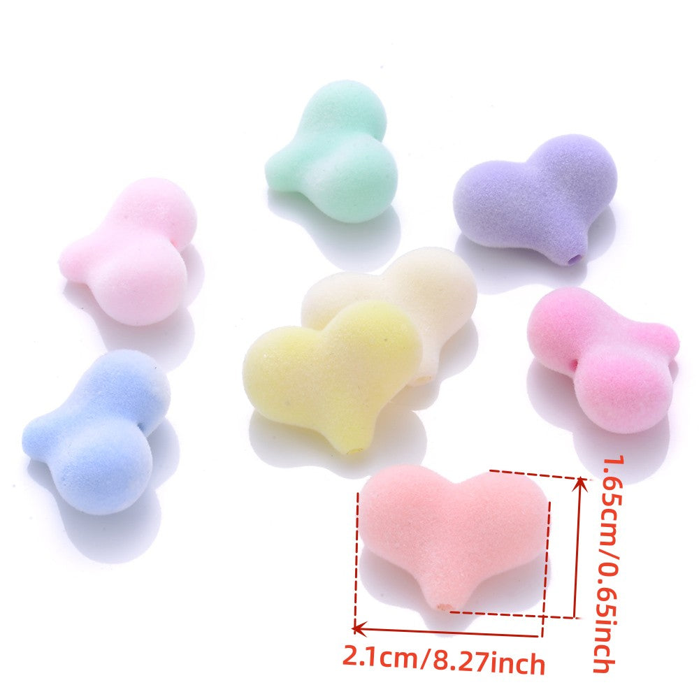 10pcs Macaron Mix Color Acrylic Heart Beads