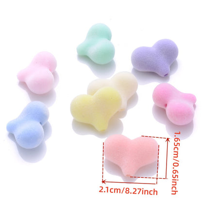 10pcs Macaron Mix Color Acrylic Heart Beads
