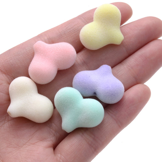 10pcs Macaron Mix Color Acrylic Heart Beads