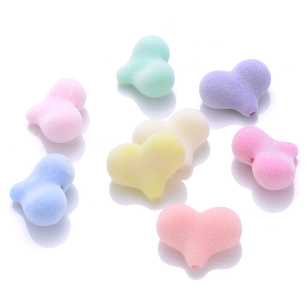 10pcs Macaron Mix Color Acrylic Heart Beads