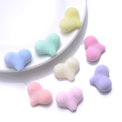 10pcs Macaron Mix Color Acrylic Heart Beads
