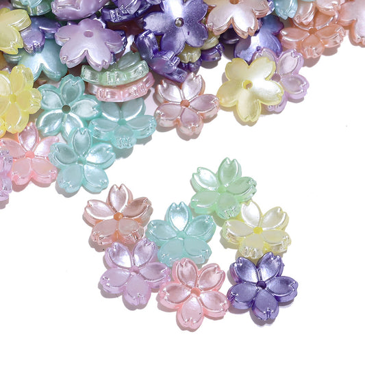 100pcs 11mm AB Color Acrylic Flower Beads