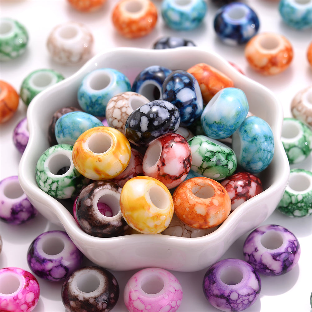 12x18mm Macaron Flocking Bear Vertical Hole Acrylic Spacer Beads