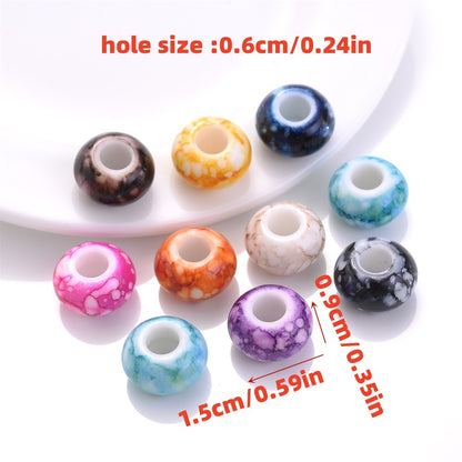 12x18mm Macaron Flocking Bear Vertical Hole Acrylic Spacer Beads
