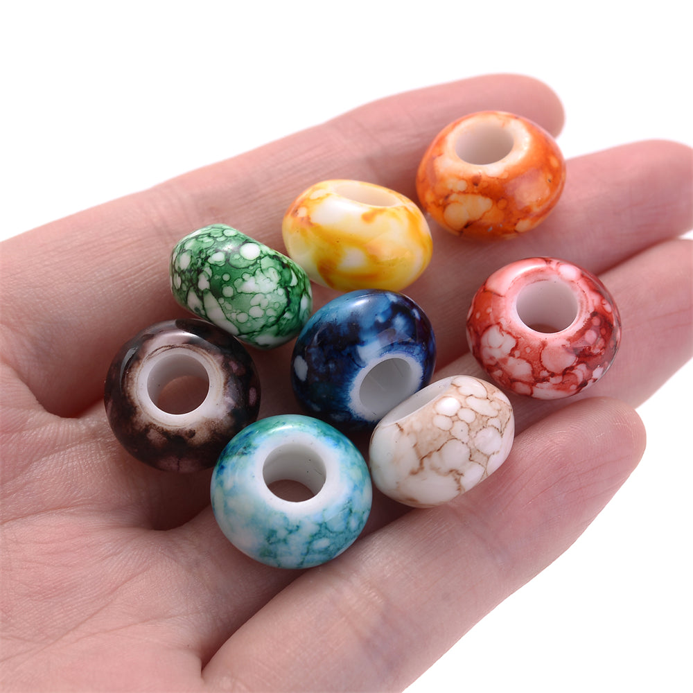 12x18mm Macaron Flocking Bear Vertical Hole Acrylic Spacer Beads