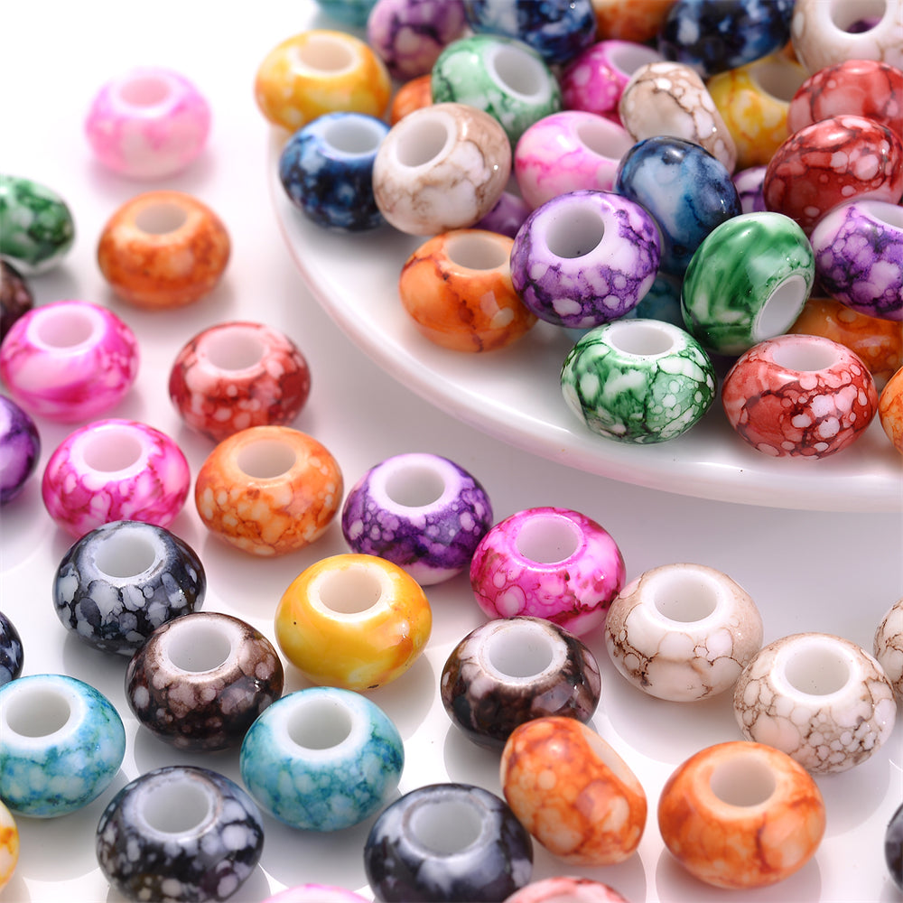 12x18mm Macaron Flocking Bear Vertical Hole Acrylic Spacer Beads