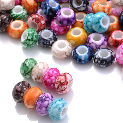 12x18mm Macaron Flocking Bear Vertical Hole Acrylic Spacer Beads